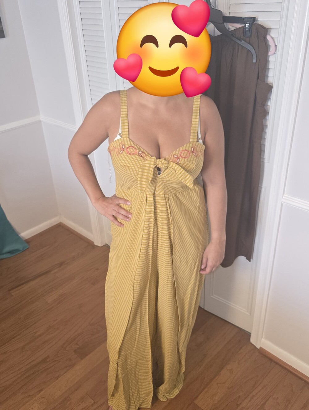 Mustard Yellow Striped Jumper with Bow Front